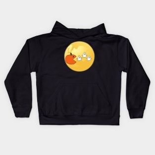 Funny Halloween Pumpkin Eating Ghost On The Moon For Men Women Kids Kids Hoodie